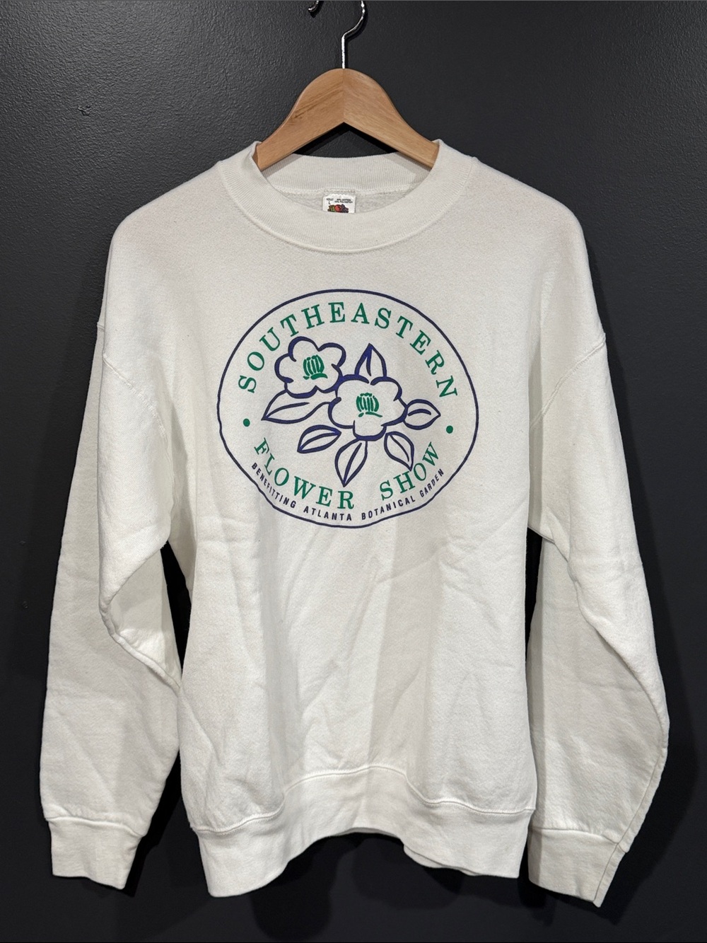 Southeastern Flower Show White Crewneck Sweatshirt Botanical Gardens Large